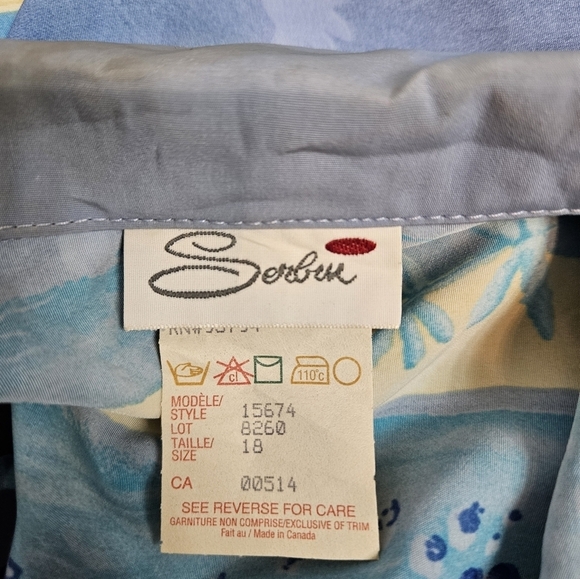 Vintage Serbin Tropical Hibiscus Flower Open Front Blazer Size 18 Women's T34 - Picture 10 of 11